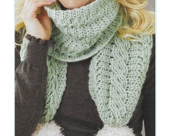 Instant Download - PDF- Beautiful Cable Scarf Crochet Pattern (CA86)