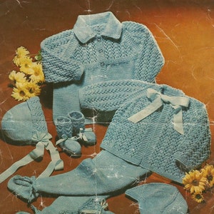 INSTANT DOWNLOAD - PDF - Beautiful Pram Set Knitting Pattern (27)