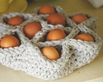 Instant Download - PDF- Beautiful Egg Basket Crochet Pattern (H18)