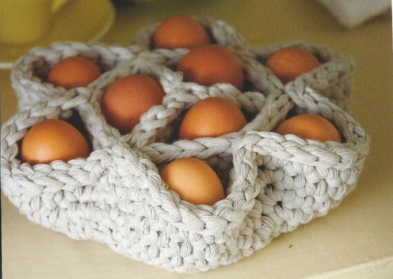 Egg Basket Crochet Pattern: (Instant download PDF) H18