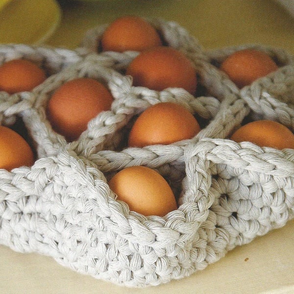 Instant Download - PDF- Beautiful Egg Basket Crochet Pattern (H18)