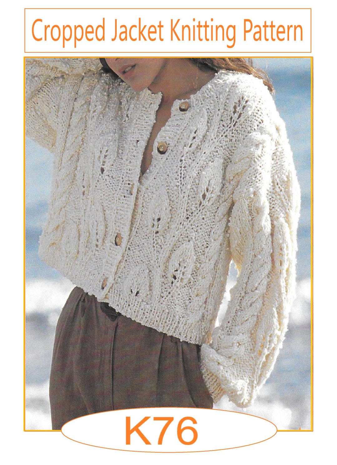 Vintage Chunky Cropped Cardigan Knitting Pattern PDF Download (K76) - Etsy