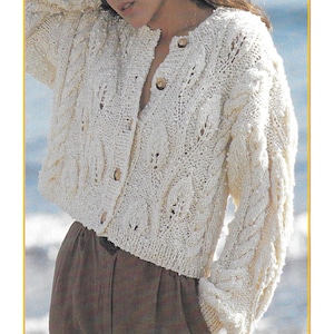 Chunky Cropped Jacket Knitting Pattern (Instant download PDF) K76