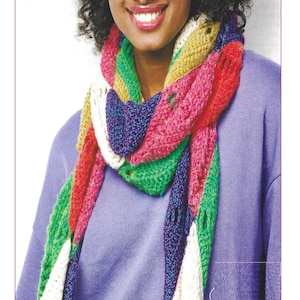Crochet Scarf Pattern Extra Long Wrap 4 Ply Yarn PDF Download (CA57)