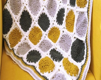 Instant Download - PDF- Beautiful Blanket Throw Crochet Pattern (H70)