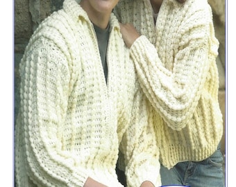 Instant Download - PDF- Matching Aran Cardigan Crochet Pattern (AD2)