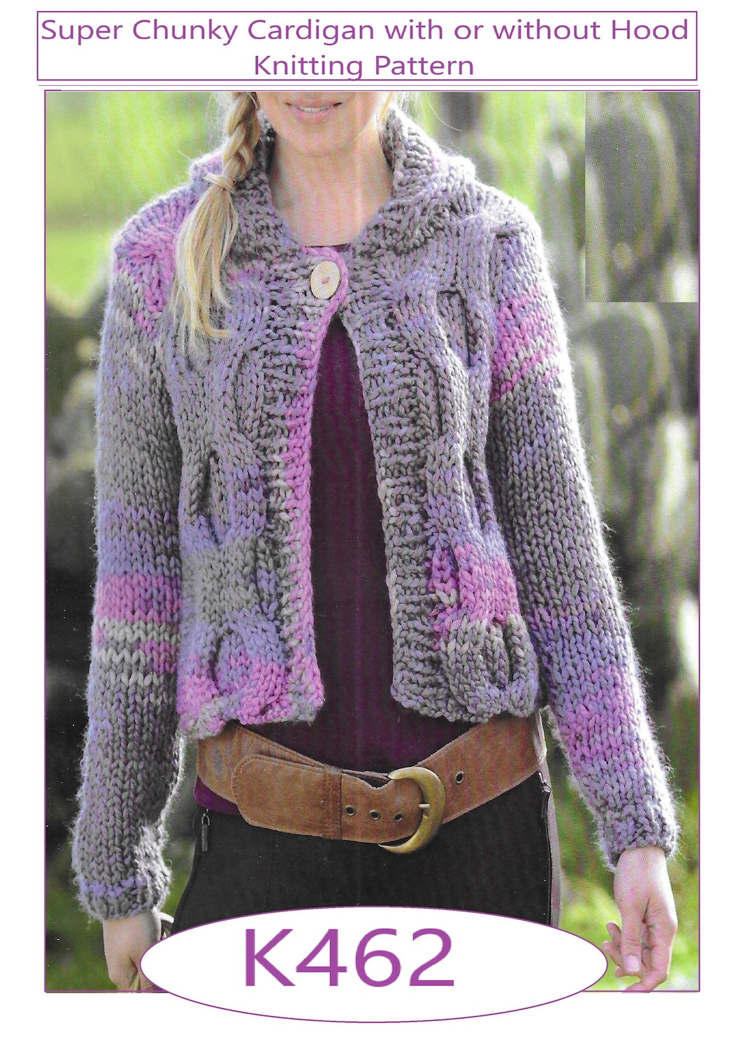 Super Chunky Cardigan Knitting Pattern With or Without Hood (PDF ...