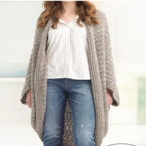 Ladies Aran Cocoon Shrug Crochet Pattern PDF download (AD194)