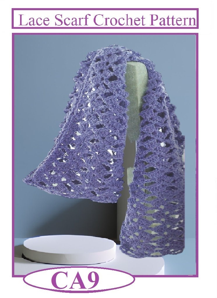 Lace Scarf Crochet Pattern: (instant Download PDF) CA9 - Etsy
