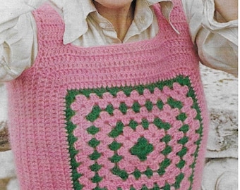 Granny Square Top Crochet Pattern: Vintage Style PDF Download (AD199)