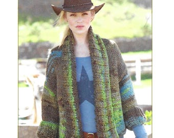Easy Super Chunky Jacket Knitting Pattern Chest 32-42 in (K63)