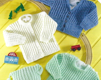 Baby DK Cardigan, Sweater & Hat Knitting Pattern PDF Download (216)