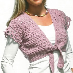 Instant Download - PDF- Beautiful Cardigan& Cropped Top Crochet Pattern also in larger sizes (AD34)