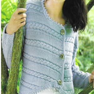 Instant Download - PDF- Beautiful Aran Jacket Knitting Pattern (K89)
