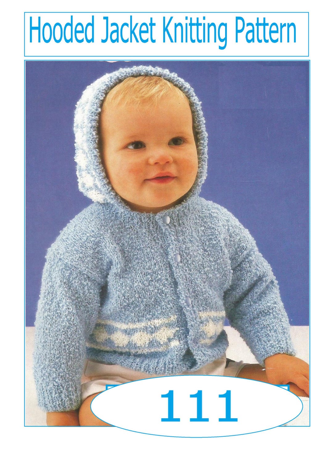 Hooded Baby Cardigan Knitting Pattern (instant Download PDF) 111 - Etsy