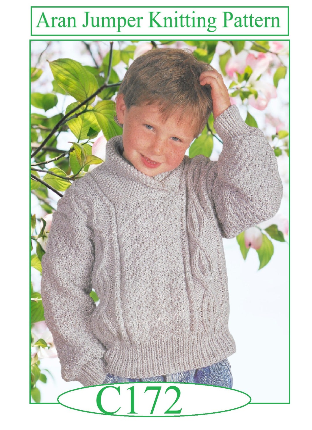 Aran Cable Jumper Knitting Pattern (PDF Pattern) C172 - Etsy