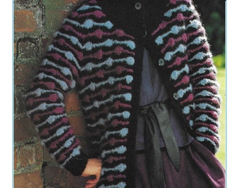 Mohair Jacket Knitting Pattern: Chest size 32-40 inch (PDF Pattern) K427