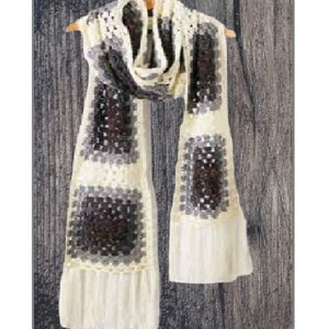 Instant Download - PDF- Beautiful Granny Square Scarf Crochet Pattern (CA97)