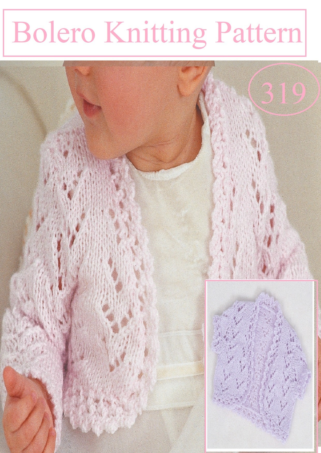 Instant Download PDF Beautiful Bolero Knitting Pattern 319