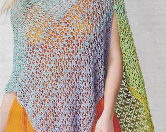 Poncho Crochet Pattern: Aran Yarn (PDF Pattern) AD174