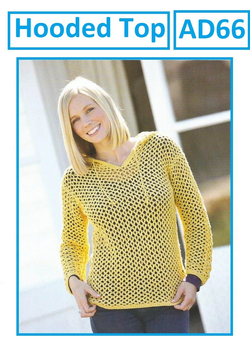 Crochet Detail Hooded Knit Top