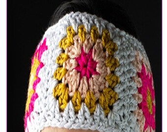 Ladies Aran Granny Square Headband Crochet Pattern PDF Download (CA73)