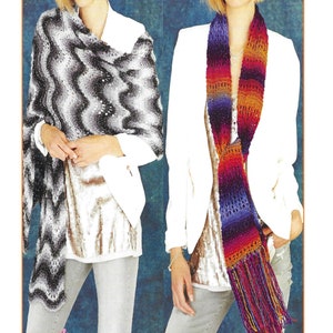 Instant Download - PDF- Beautiful Shawl x2 & Scarf Knitting Pattern (KA46)