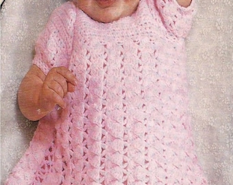 Vintage Baby Kleid Häkelanleitung (Instant download PDF) CB135