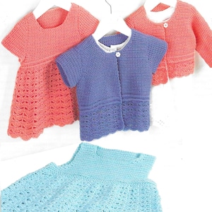 Instant Download PDF - Beautiful Dress, Pinafore & Cardigan Crochet Pattern  (CB82)