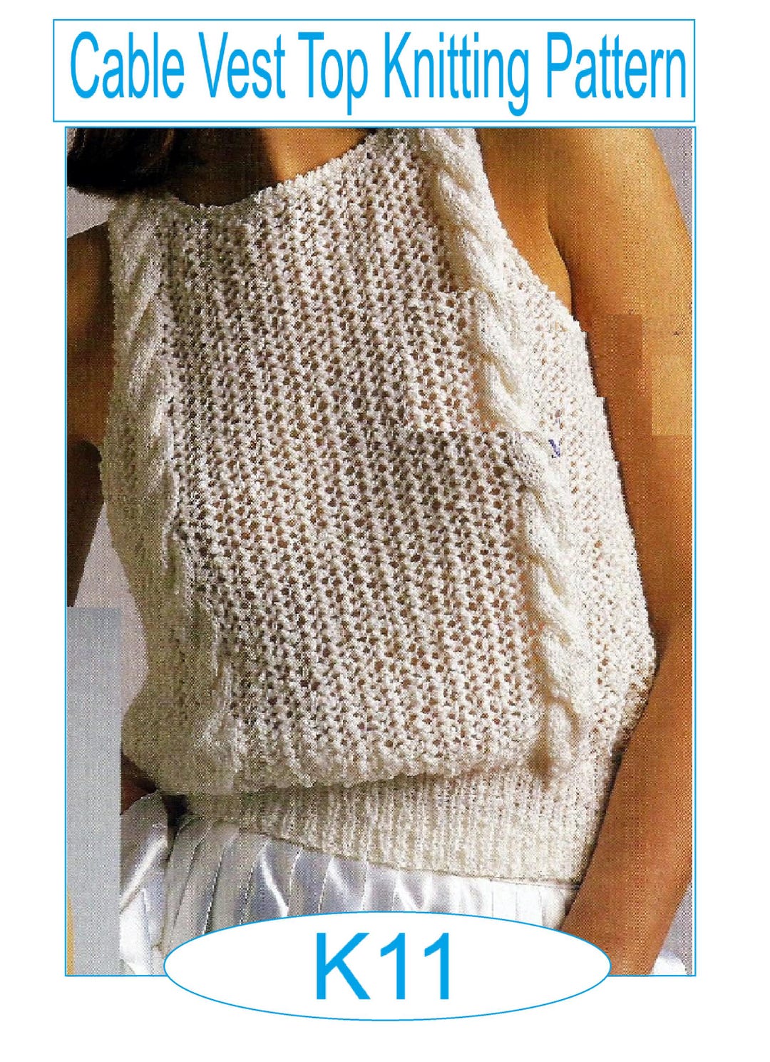 String Vest Pattern Cable Vest Knitting Pattern: DK Yarn (instant PDF Download) K11 - Etsy