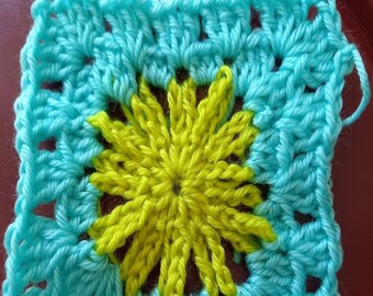 Instant Download - PDF- Beautiful Lazy Daisy 2 Granny Square Crochet Pattern (GS18)