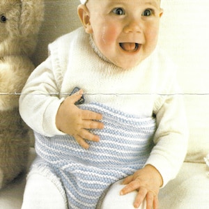 Vintage Baby Romper Knitting Pattern: UK yarn (Instant download PDF) 245