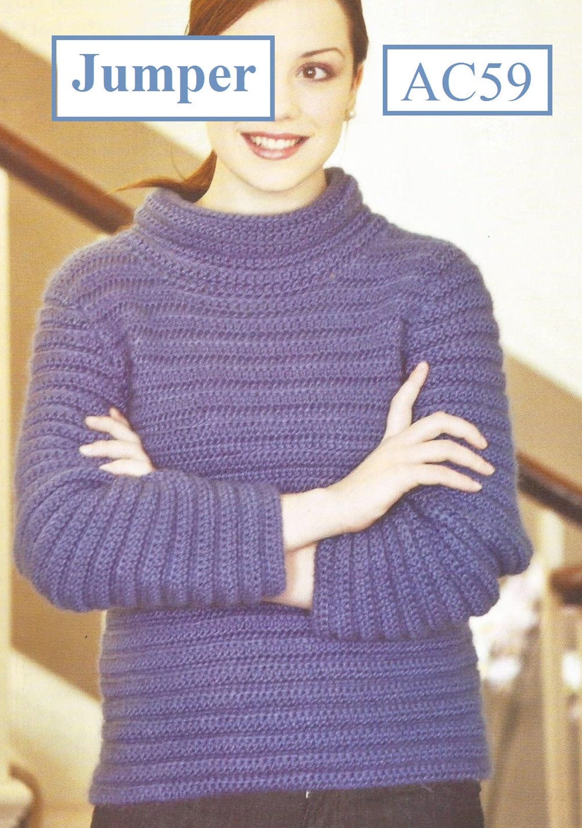Instant Download PDF Pretty Cosy Jumper Crochet Pattern | Etsy