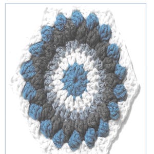 Instant Download - PDF- Beautiful Bobble Hexagon Crochet Pattern (GS21)