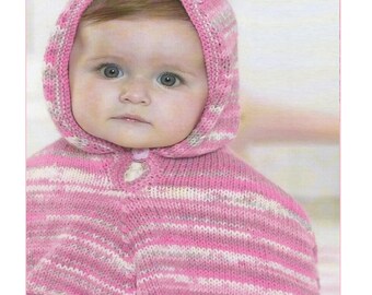 幼児用女の子ポンチョの編み図、ケーブル編みの子供用ポンチョ編み図 