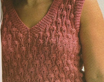 Instant Download - PDF- Beautiful Vest Style Top Knitting Pattern (K12)