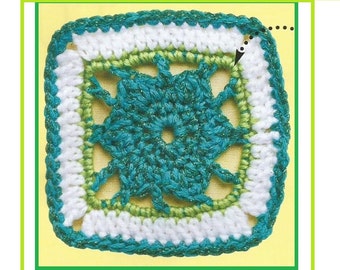 Instant Download - PDF- Pretty Flower Square Crochet Pattern (GS4)