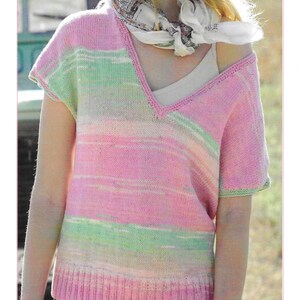 Instant Download - PDF- Beautiful V. Neck Top Knitting Pattern (K447)