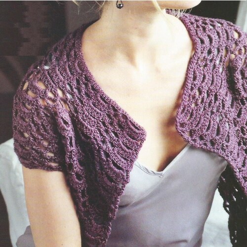 Meadow Lace Crochet Shrug Instant Download PDF PATTERN - Etsy