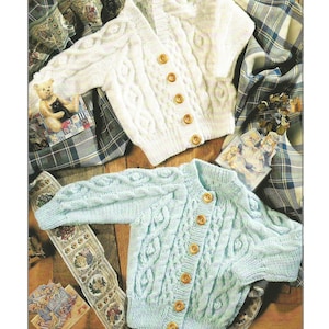 DK Cable Cardigan Knitting Pattern: Vintage Style (PDF Pattern) 54
