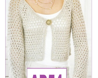 Cardigan Crochet Pattern: Debbie Bliss Prima, Chest 81-96cm (PDF Pattern) AD54
