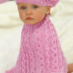 Instant Download - PDF-  Beautiful  Cable Poncho & Beret Knitting Pattern (60)