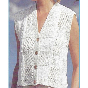 Instant Download - PDF-  Beautiful Aran Waistcoat Knitting Pattern (K263)