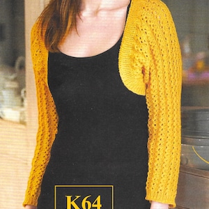 Instant Download - PDF- Beautiful Shrug Knitting Pattern (K64)