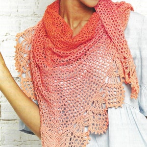 Ladies Lacy Scarf Crochet Pattern ( Instant Download PDF) CA59 - Etsy