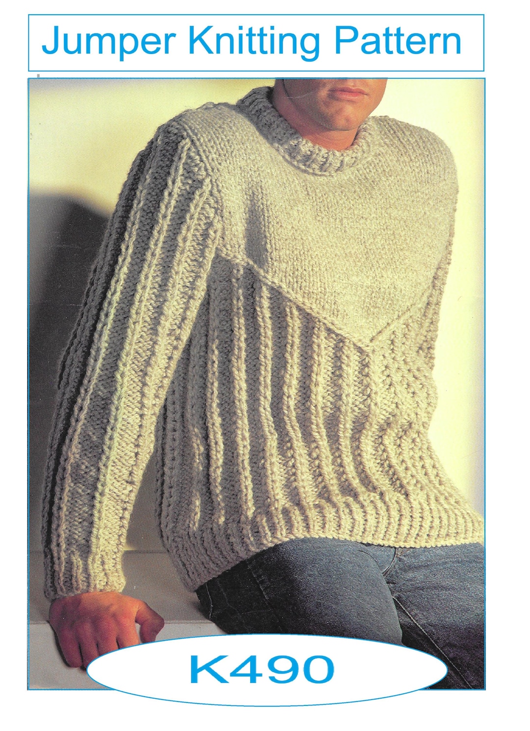 Instant Download - PDF- Men's Chunky Jumper Knitting Pattern (K490) - Etsy