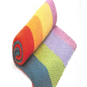 Instant Download - PDF- Beautiful Colourful Blanket EASY Knitting Pattern (205)