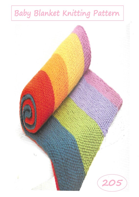 Aran Baby Blanket Knitting Pattern: Colourful Stripes (PDF Pattern