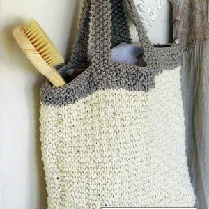 INSTANT DOWNLOAD - PDF - Beautiful Tote Bag Easy Knitting Pattern (KA7)