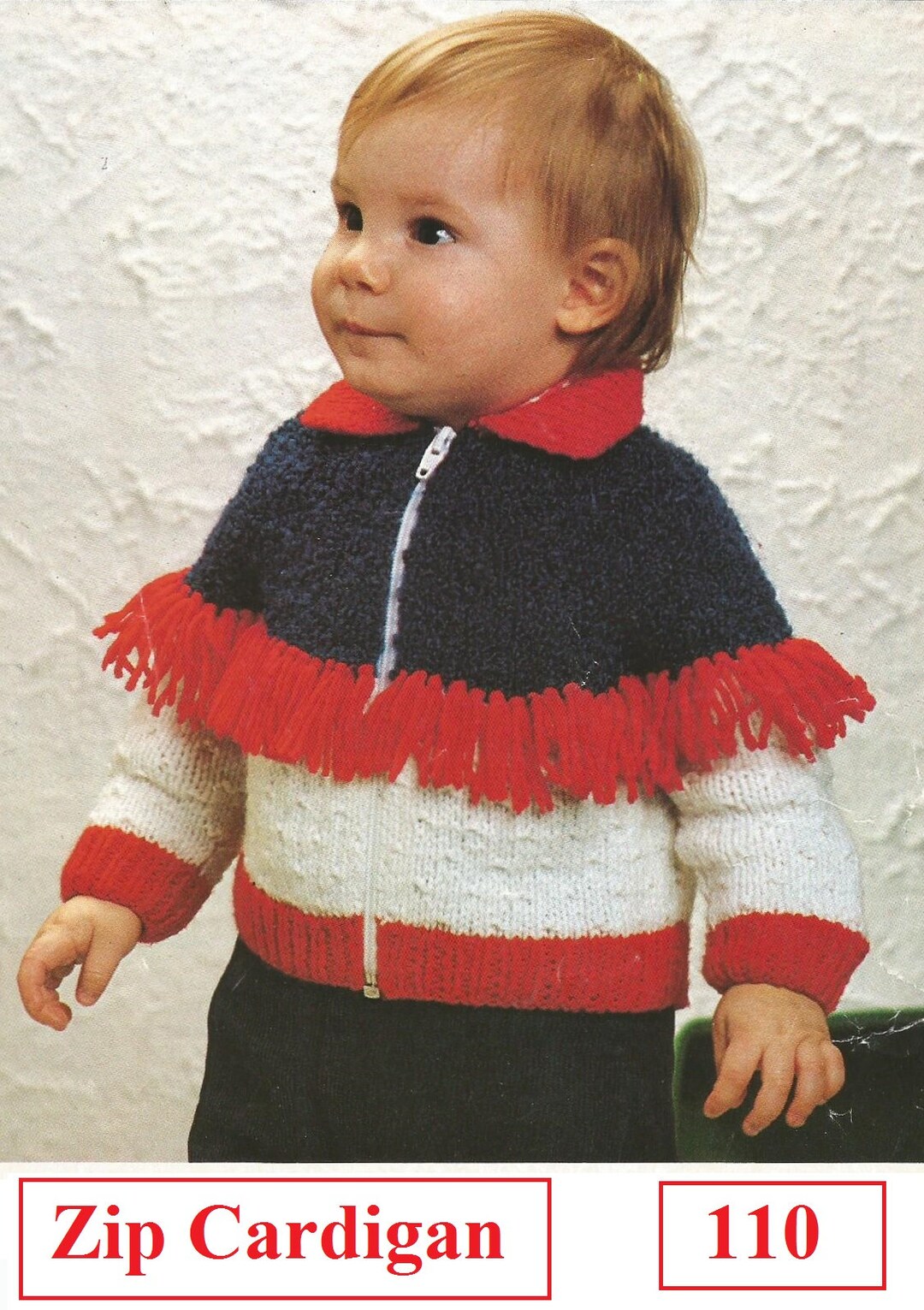 Instant Download PDF Beautiful Zip Front Cardigan Knitting Pattern 110